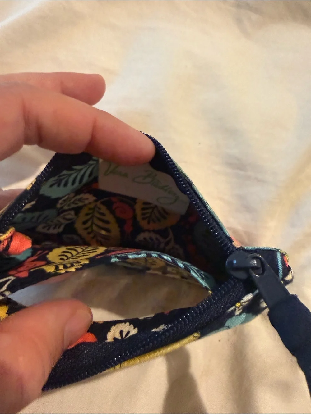 Vera Bradley Floral Zip ID Coin Purse Card Holder